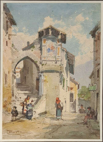 Emmanuel COSTA (1833-1921). Ruelle animée - Foto 1