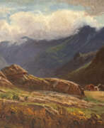 Alexandre René Véron. Alexandre René VÉRON (1826-1897), attribué à . Paysage de montagne animé