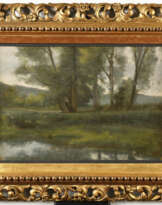 Antoine CHINTREUIL (1814-1873). Cours d'eau dans un sous-bois