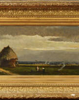 René TENER (1846-1925). Le travail des champs à Barbizon