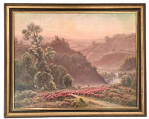 Gaston ANGLADE (1854-1919). Paysage de bruyères dans la Creuse
