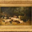 Alexandre DEFAUX (1826-1900). Poules et cochons à l'étable - Архив аукционов
