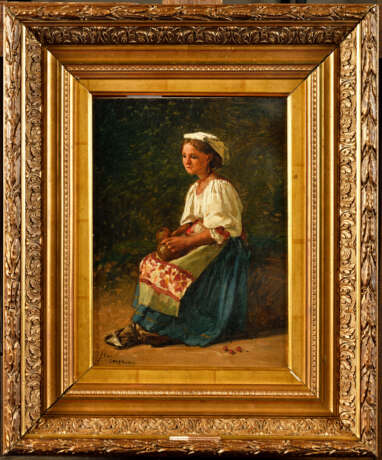 Jean Ferdinand CHAIGNEAU (1830-1906). Jeune femme assise - Foto 1