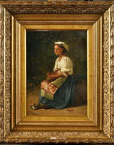 Jean Ferdinand CHAIGNEAU (1830-1906). Jeune femme assise