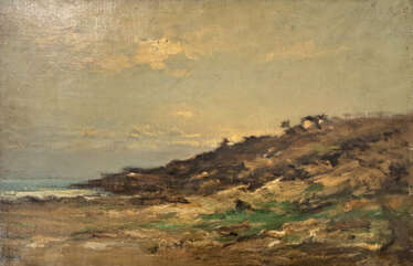 ATTRIBUÉ À ANTOINE GUILLEMET (FRANCE/ 1841-1918). Vue présumée de la plage de Villerville, Normandie