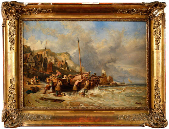 Eugène ISABEY (1803-1886), attribué à. Le départ des pêcheurs - Foto 1