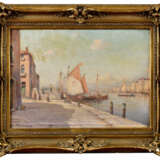 Alfredo CALDINI (act.1840-1850). Vue d'un port à Venise - photo 1