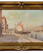 Альфредо Кальдини. Alfredo CALDINI (act.1840-1850). Vue d'un port à Venise