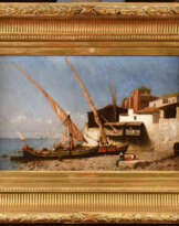 Tony-François DE BERGUE (1820-1890). La Tour de Belem