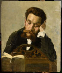 ECOLE FRANCAISE du XIXème siècle . Portrait d'homme à la lecture