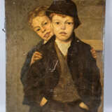 Reginald HEYN (ALLEMAGNE/ XIXè SIECLE). Deux garçons posant devant un mur de graffiti, 1883 - photo 1