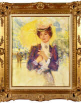 Victor GUERRIER (1893-1968). Elégante parisienne au Panthéon