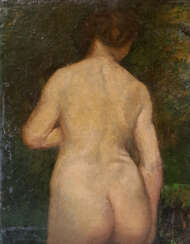 ATTRIBUÉ A GUSTAVE COURBET (FRANCE/ 1819-1877). Femme nue de dos