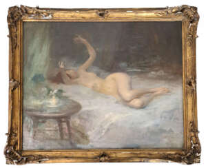 Armand BERTON (1854-1927). Femme nue allongée dans son lit