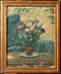 Ernest QUOST (1844-1931). Fleurs en pot