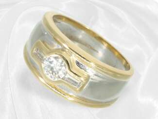 Ring: Bicolor Brillant/Diamant-Goldschmiedering, s…