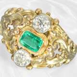 Ring: Sehr attraktiver, vintage Smaragd/Diamant-Go… - фото 1