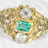 Ring: Sehr attraktiver, vintage Smaragd/Diamant-Go… - фото 2