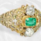 Ring: Sehr attraktiver, vintage Smaragd/Diamant-Go… - фото 4