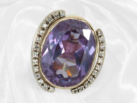 Ring: Handgefertigter, dekorativer Amethyst/Diaman… - Foto 1