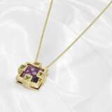 Kette/Anhänger: feine Panzerkette mit 18K Amethyst… - фото 4