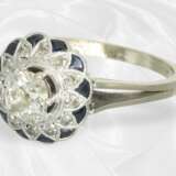 Ring: Antiker Saphir/Diamant-Goldschmiedering mit… - photo 4
