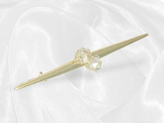 Antike goldene Brosche/Nadel mit Diamantrosen, ca.… - Foto 4