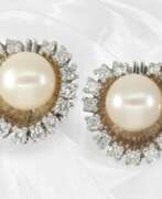 Ohrringe. Geschmackvolle vintage Perlen/Brillant-Ohrringe au…