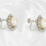 Geschmackvolle vintage Perlen/Brillant-Ohrringe au… - фото 2
