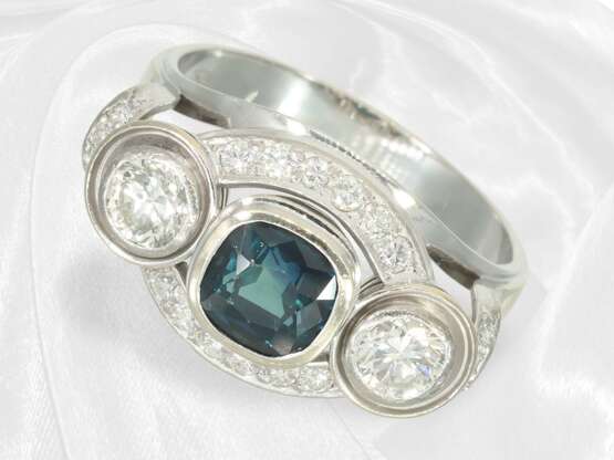 Ring: Kreativ gefertigter vintage Saphir/Brillant… - Foto 1