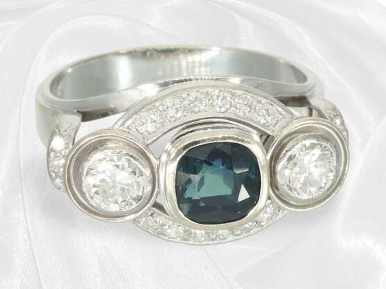 Ring: Kreativ gefertigter vintage Saphir/Brillant… - Foto 2
