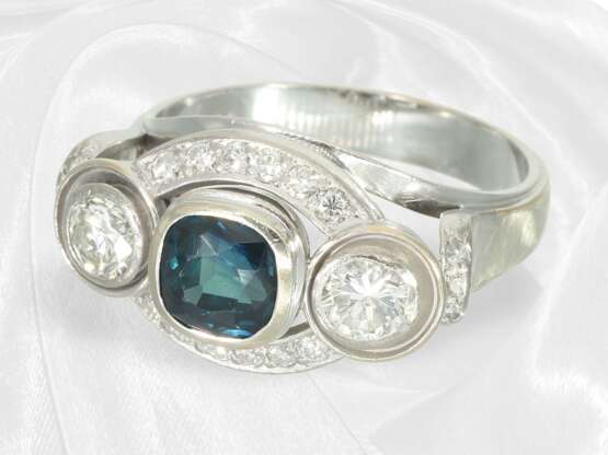 Ring: Kreativ gefertigter vintage Saphir/Brillant… - Foto 3