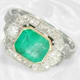 Ring: Schöner Smaragd/Diamant-Goldschmiedering, ca… - photo 1
