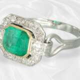 Ring: Schöner Smaragd/Diamant-Goldschmiedering, ca… - Foto 3