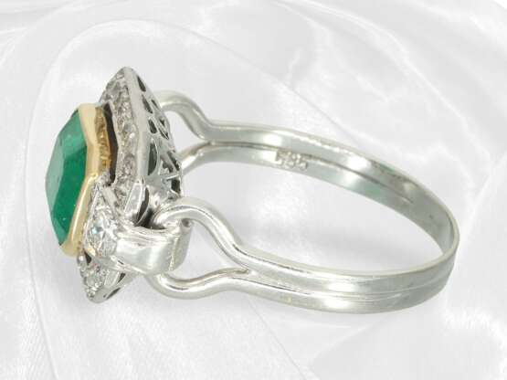 Ring: Schöner Smaragd/Diamant-Goldschmiedering, ca… - Foto 4