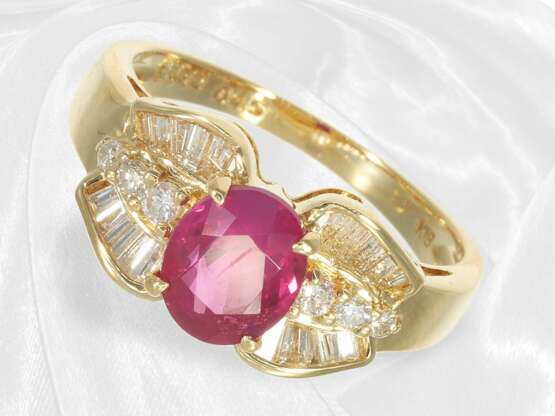 Ring: hochwertiger Rubin/Diamantring, neuwertig… - фото 2
