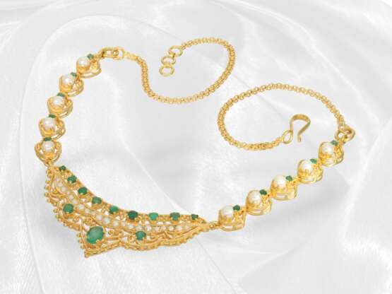 Höchkarätiges, orientalisches Smaragd/Perlen-Set,… - Foto 2