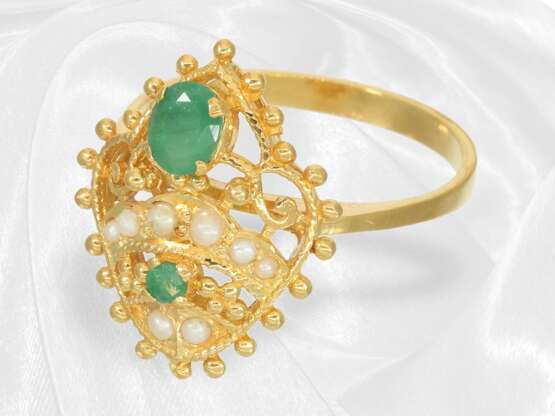 Höchkarätiges, orientalisches Smaragd/Perlen-Set,… - photo 3