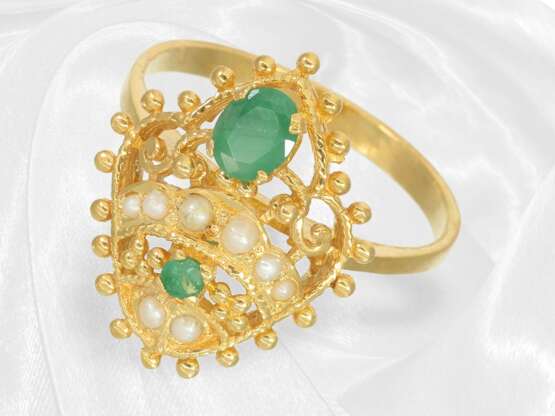 Höchkarätiges, orientalisches Smaragd/Perlen-Set,… - фото 4