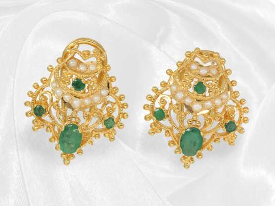 Höchkarätiges, orientalisches Smaragd/Perlen-Set,… - photo 8