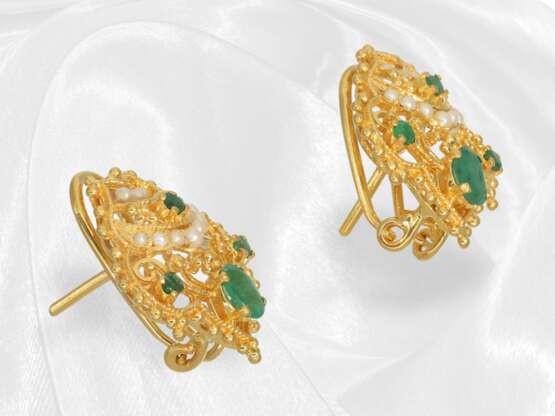 Höchkarätiges, orientalisches Smaragd/Perlen-Set,… - Foto 9