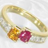 Ring: ausgefallener Goldschmiedering mit Saphir, R… - фото 1