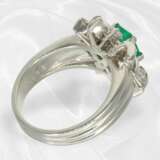 Ring: vintage Platinring mit Smaragd und Diamanten… - Foto 5