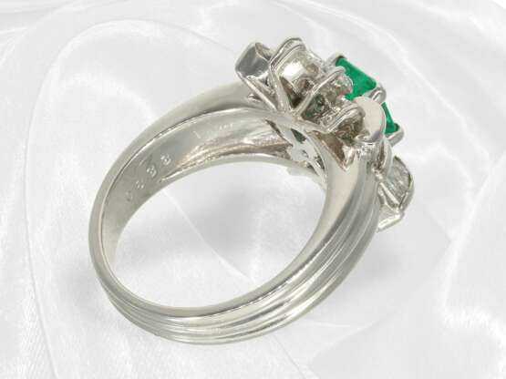 Ring: vintage Platinring mit Smaragd und Diamanten… - Foto 5