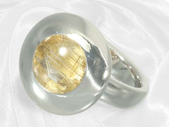 Ring: Designerring mit Rutilquarz, solide Goldschm… - Foto 1