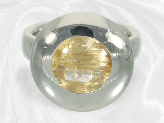 Ring: Designerring mit Rutilquarz, solide Goldschm… - фото 2