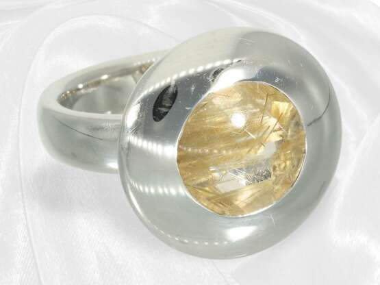 Ring: Designerring mit Rutilquarz, solide Goldschm… - photo 3