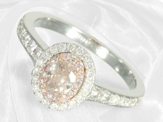 Ring: moderner Brillantring mit seltenem pinken Di… - фото 1