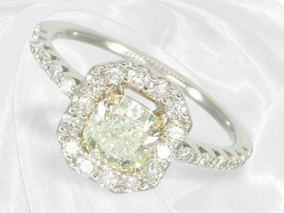 Ring: vintage Platinring mit Diamantbesatz, Mittel… - Foto 1