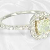 Ring: vintage Platinring mit Diamantbesatz, Mittel… - фото 2